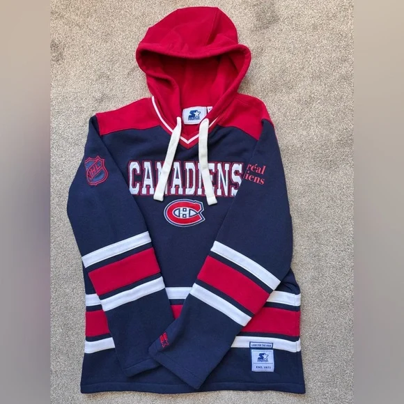 Montreal Canadiens Starter Fleece Lined Pullover Hoodie Size Medium NWOT - Picture 5 of 13